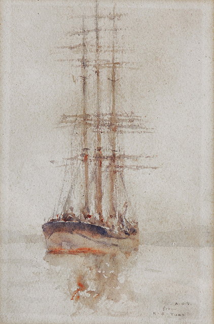 Appraisal: HENRY SCOTT TUKE - A three masted sailing vessel in