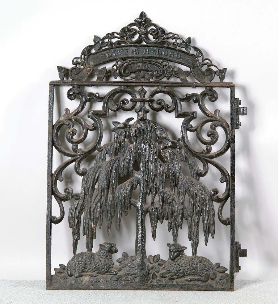 Appraisal: CEMETERY GATE Exceptional cast iron gate has center design of