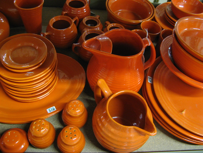 Appraisal: A PIECE GROUP OF CALIFORNIA BAUER POTTERY TABLEWARE in shades