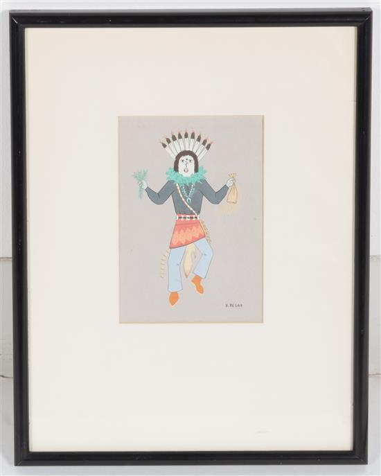 Appraisal: Sale Lot Harrison Begay American - Untitled Kachina Dancer gouache