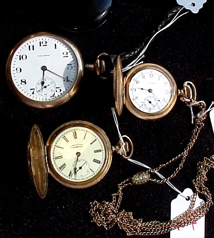 Appraisal: WATCHES Gold filled size Waltham Riverside pocket watch jewel movement