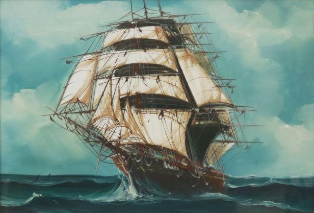 Appraisal: Framed Italian School oil on canvas painting Veliero Sailing Ship