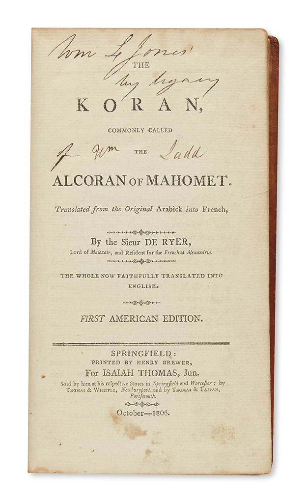 Appraisal: ISLAM The Koran Commonly Called the Alcoran of Mahomet viii