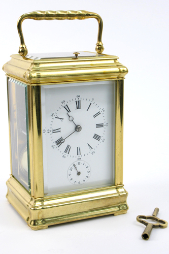 Appraisal: FRENCH GRANDE SONNERIE QUARTER REPEATER CARRIAGE CLOCK Lefrand Paris last