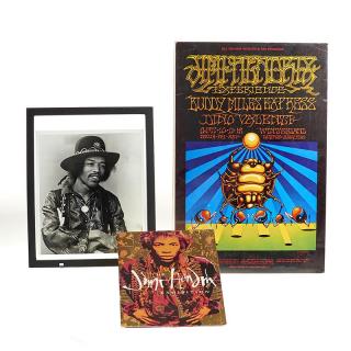 Appraisal: Original Jimi Hendrix poster and photograph Original Jimi Hendrix poster