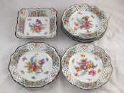 Appraisal: A set of six Dresden porcelain plates with painted floral