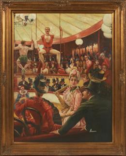 Appraisal: Chinese School At the Circus th c oil on c