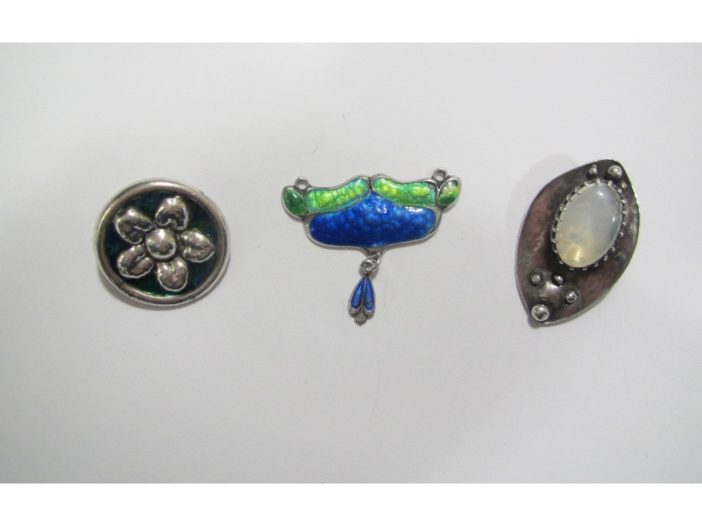 Appraisal: Lot comprising a W H Hasler silver and enamel circular