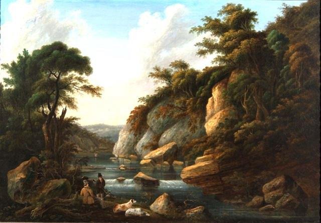 Appraisal: J LUMSDEN British th Century An extensive river landscape in