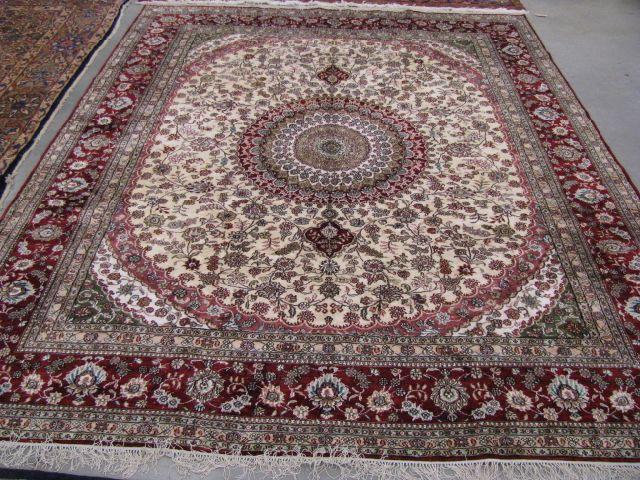 Appraisal: Tabriz Silk Chinese Room Size Rug stunning medallion overall florals