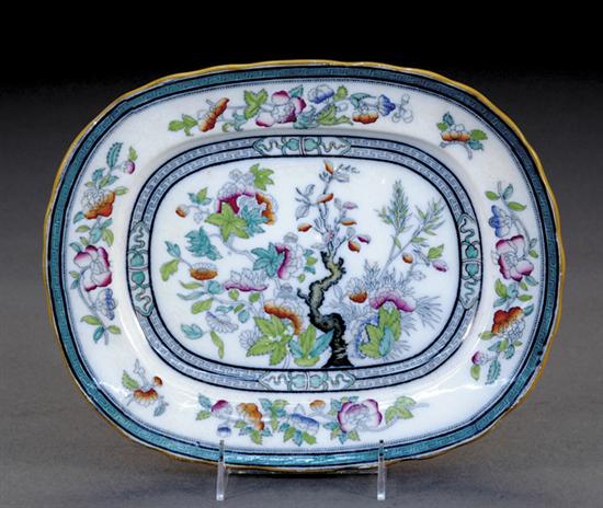 Appraisal: English earthenware platter by Pinder Bourne Hope circa Dresden pattern