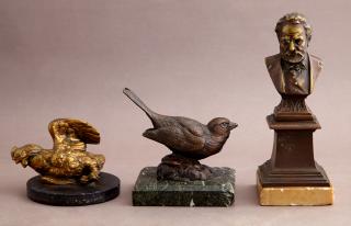 Appraisal: Group of Three Cabinet Bronzes late th c one of