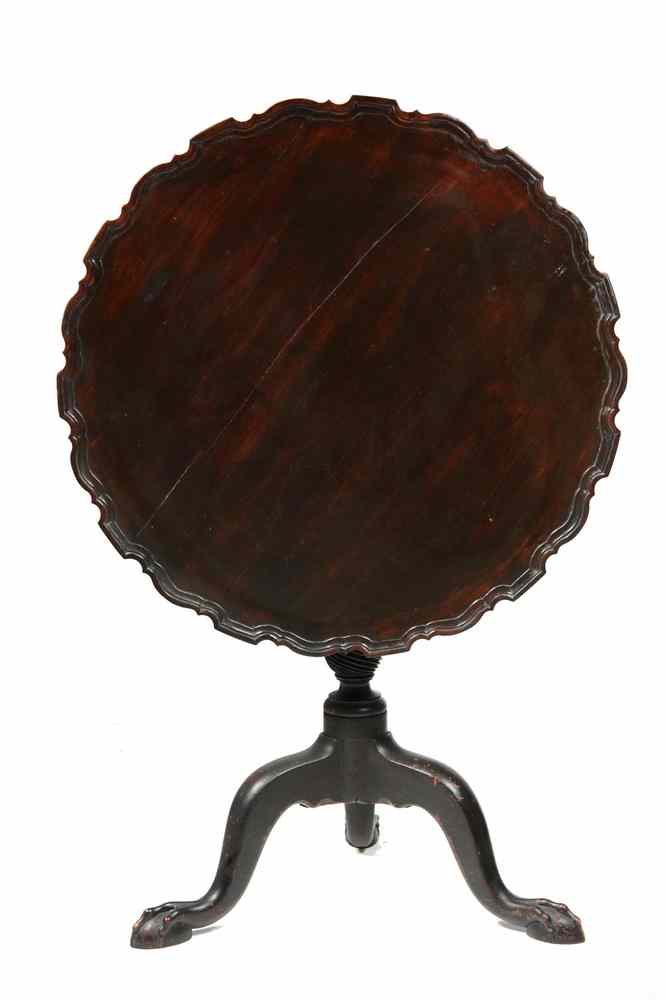 Appraisal: TEA TABLE - th c mahogany pie crust edge dish