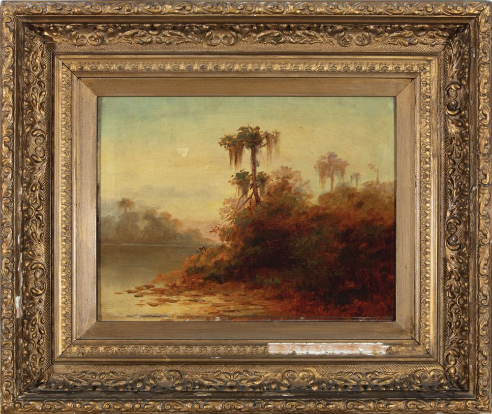 Appraisal: Louisiana School th c Luminous Bayou Landscape oil on board