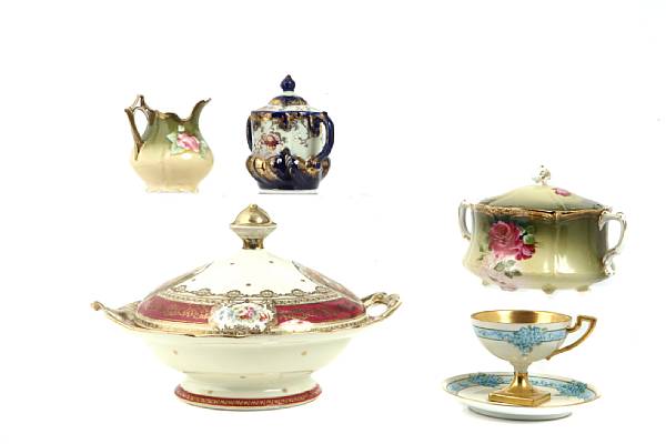 Appraisal: A collection of Continental porcelain table and decorative articles comprising