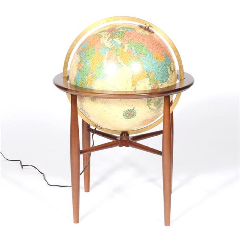 Appraisal: VINTAGE REPLOGLE ILLUMINATED HEIRLOOM LIGHT UP GLOBE AND STAND FLOOR