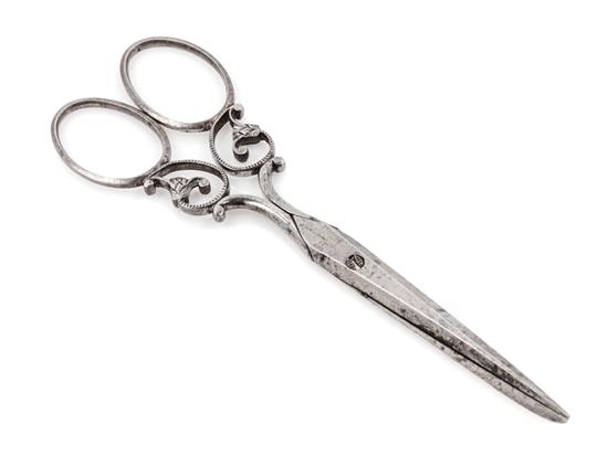 Appraisal: Sale Lot A Pair of Steel Scissors with scrolled handles