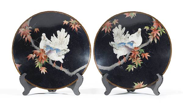 Appraisal: A pair of Japanese cloisonne enamel dishes Meiji Period both