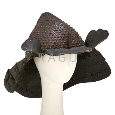 Appraisal: JAPANESE KABUTO HELMET Hard leather th th c Condition Report