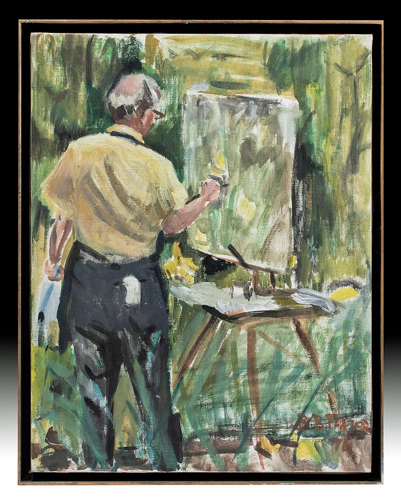 Appraisal: Framed Signed Painting of William Draper at Easel B B