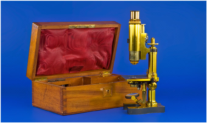 Appraisal: Boxed Microscope by Nachet of Paris Circa With accessories inches