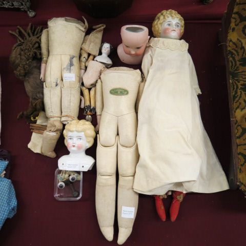 Appraisal: Lot of Antique Dolls parts heads estate mixture circa earlier