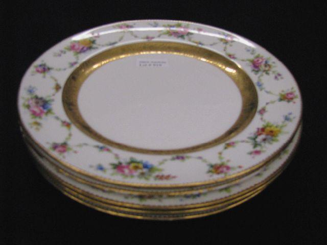 Appraisal: Minton Porcelain Dessert or Salad Plates rich floral gold encrusted