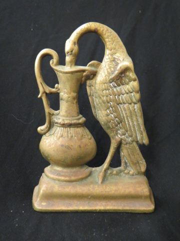 Appraisal: Brass Figural Doorstop of Bird Ewer