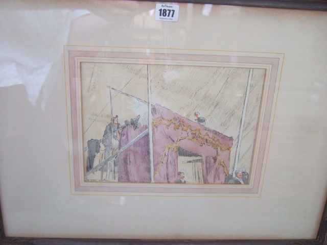 Appraisal: Walter Richard Sickert - The Circus Orchestra watercolour over pencil