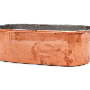 Appraisal: An English Copper Roasting Pan with Brass Handles William Souter