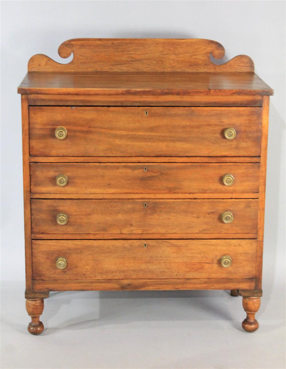 Appraisal: LATE SHERATON WALNUT CHEST OF DRAWERS having a rectangular top