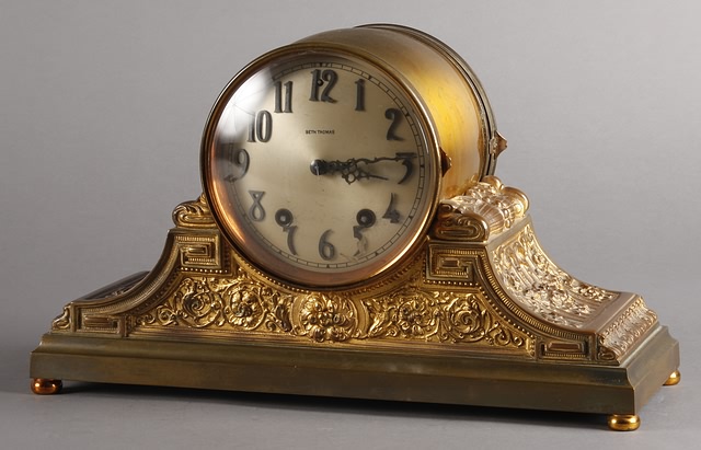 Appraisal: Circa highly embossed brass case with gold wash silvered dial