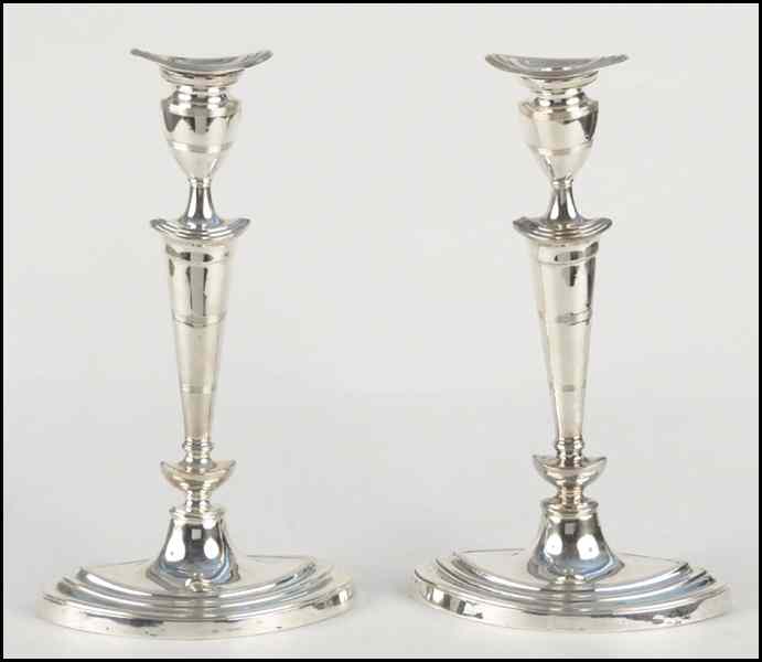 Appraisal: PAIR OF ENGLISH STERLING SILVER CANDLESTICKS Birgingham circa Height ''