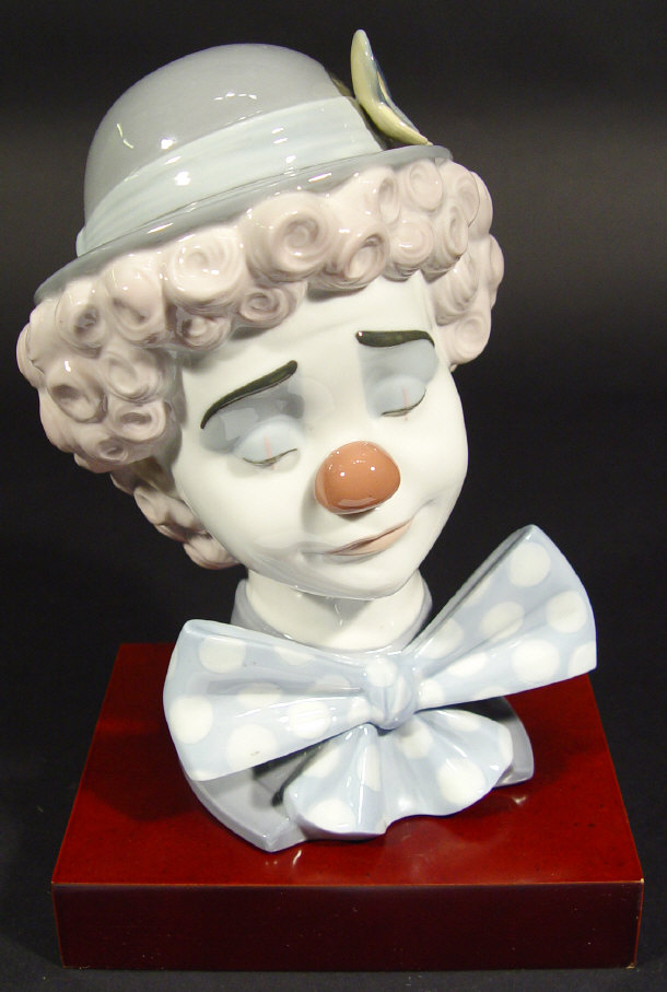 Appraisal: Lladro porcelain clown bust with hand painted decoration on a