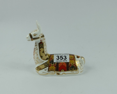 Appraisal: Royal Crown Derby Llama with gold stopper boxed