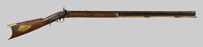 Appraisal: Half-stock percussion rifle - in heavy octagonal barrel brass mounted