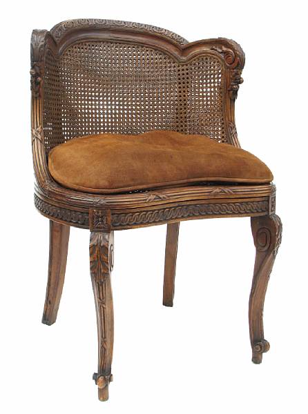 Appraisal: A Louis XV style beechwood side chair with cane panel