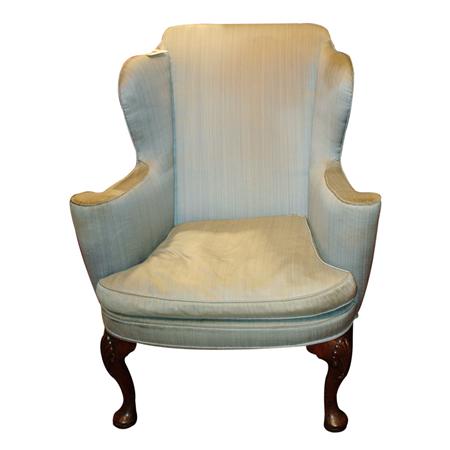 Appraisal: Queen Anne Style Walnut Wing Chair Estimate nbsp nbsp nbsp