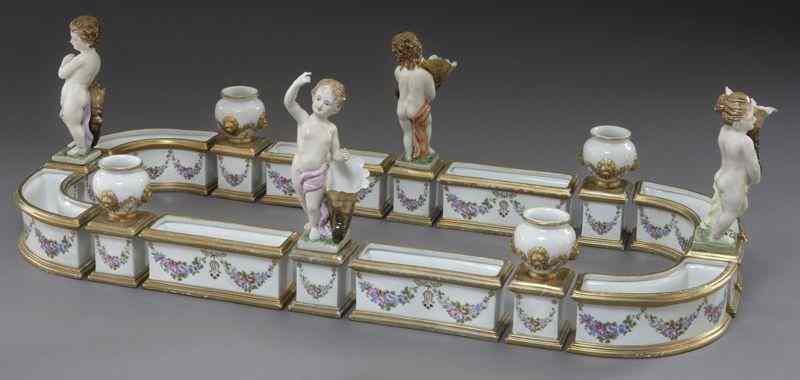 Appraisal: Pc Dresden porcelain surtout de table the whole decorated with