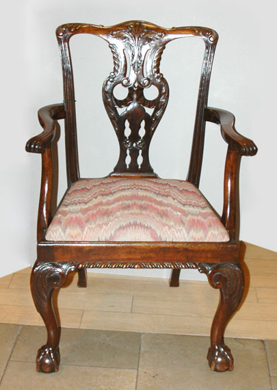 Appraisal: George III Style Mahogany Open Armchair Estimate -