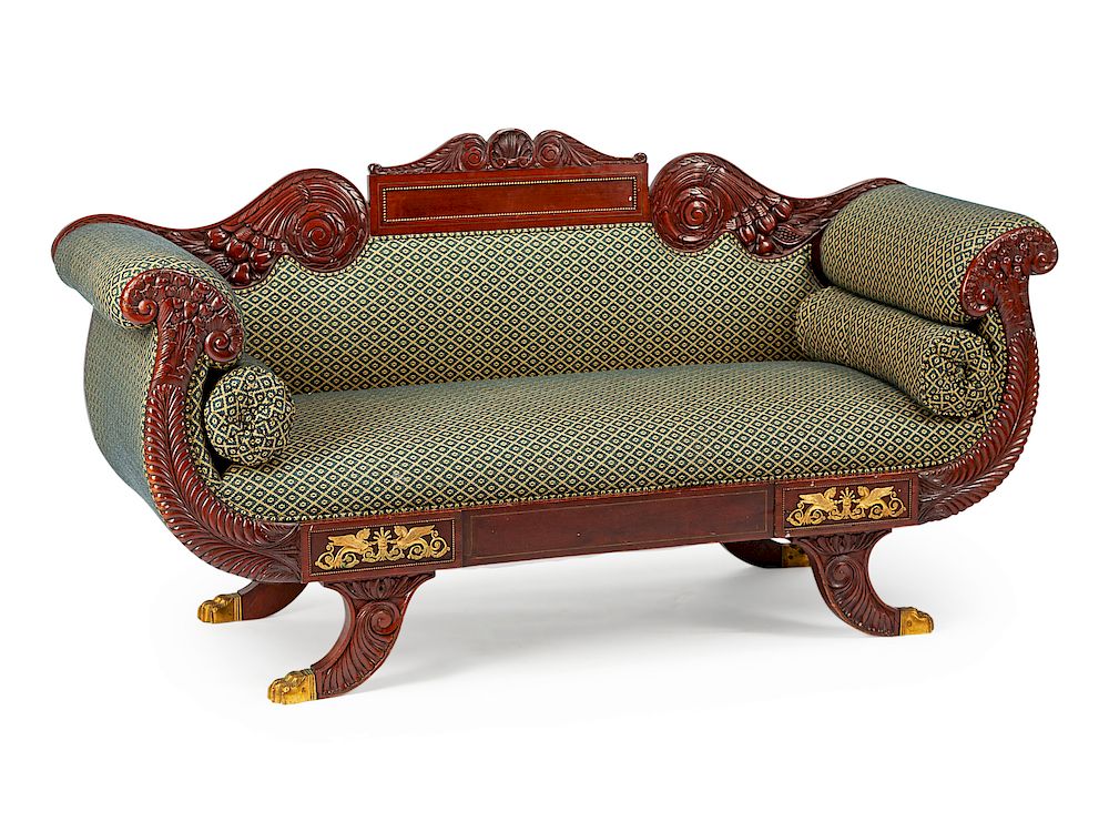 Appraisal: An American Classical Gilt Bronze Mounted Mahogany Sofa An American