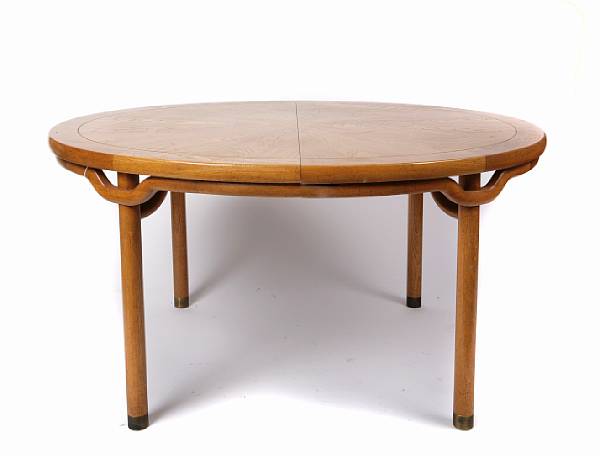 Appraisal: A Chinese style dining table and six chairs by Baker