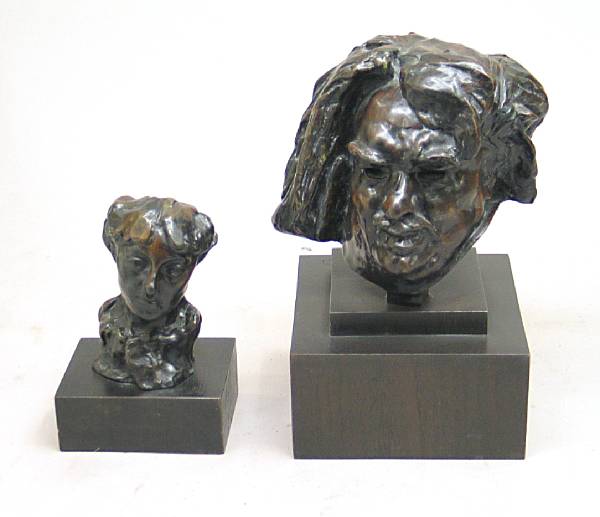 Appraisal: Three Rodin reproduction figural bronze sculptures after Auguste Rodin -