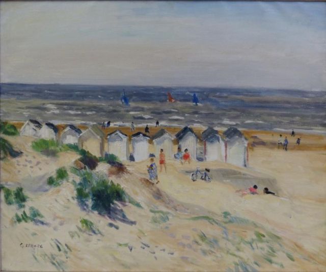 Appraisal: SEBIRE Gaston Oil on Canvas Plage du Calvados Signed lower