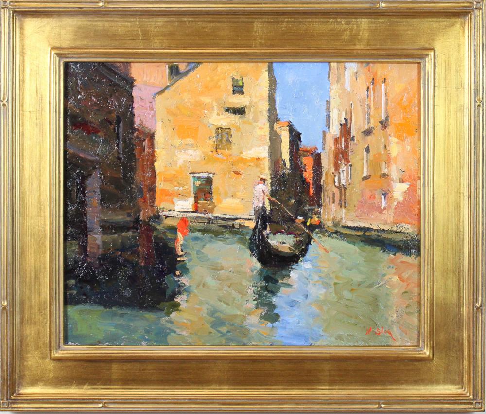 Appraisal: NICK STOQ United States st century oil on canvas Venice