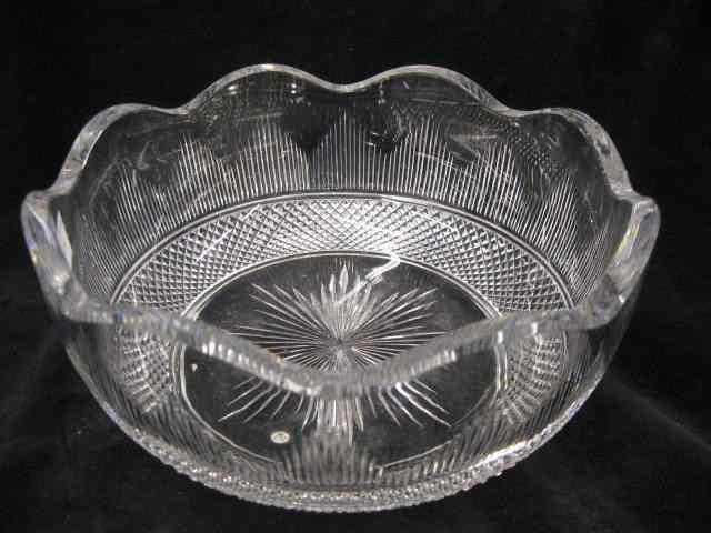 Appraisal: Hawkes Cut Glass Bowl diamond and wave ray design brilliant