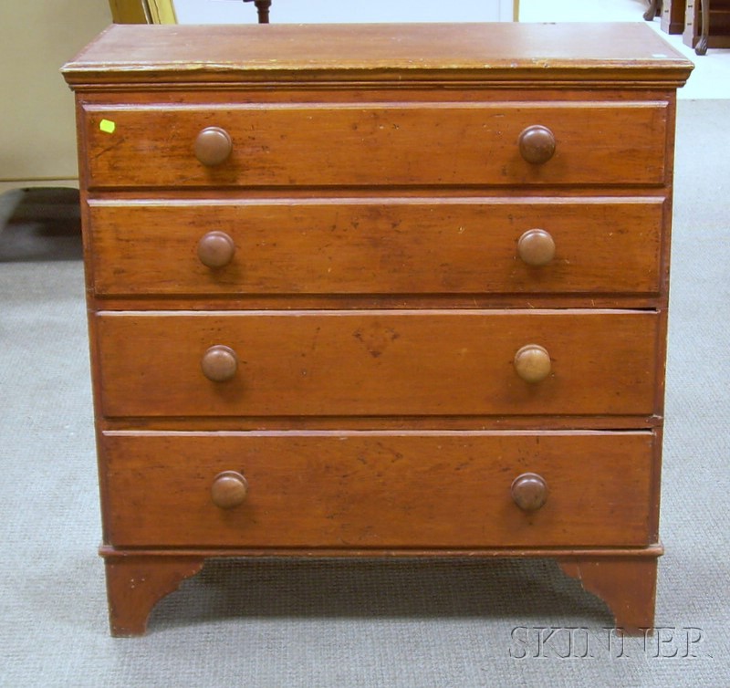 Appraisal: Country Pine Blanket Chest over Two Long Drawers