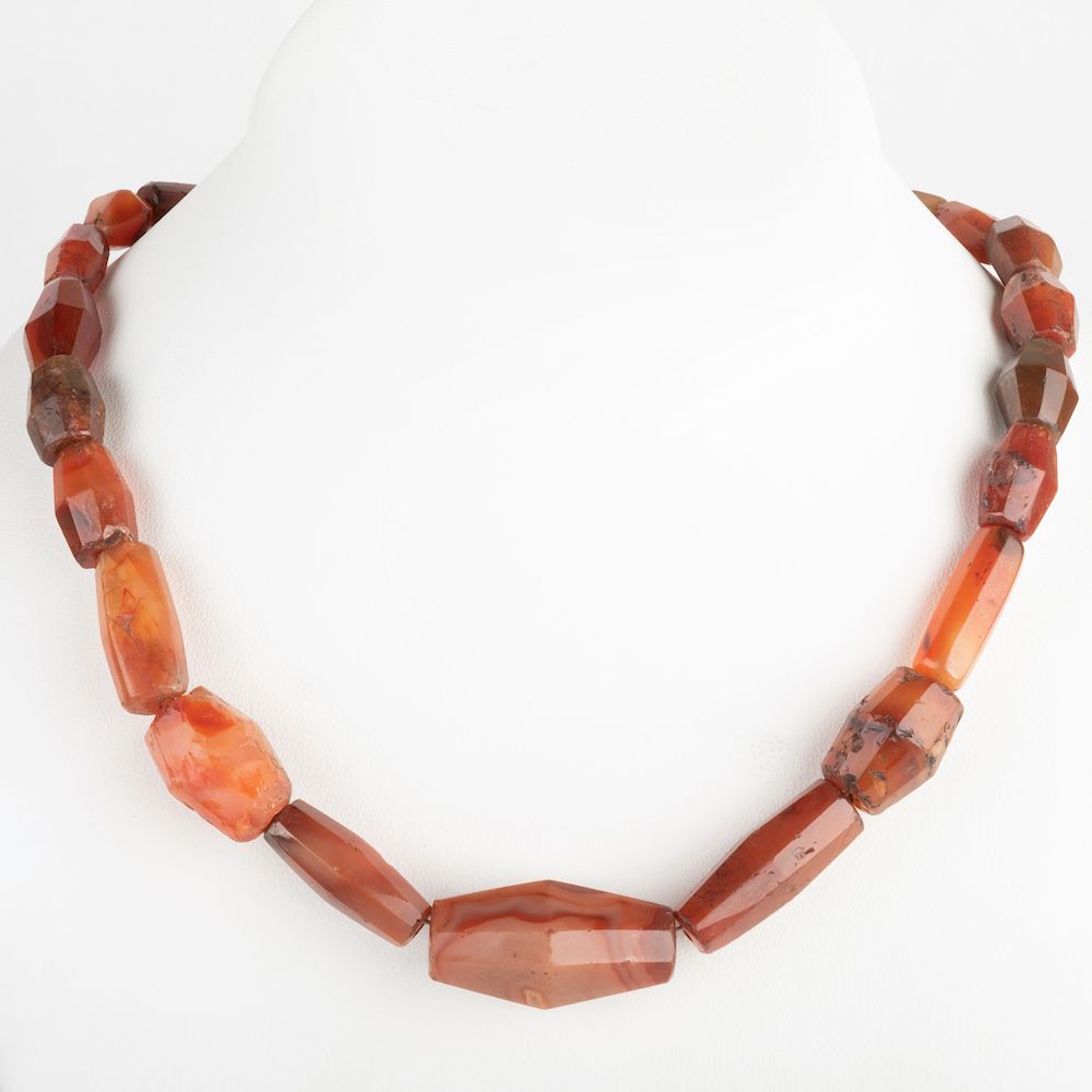 Appraisal: Carnelian Agate Bead Necklace Carnelian Agate Bead Necklace in p