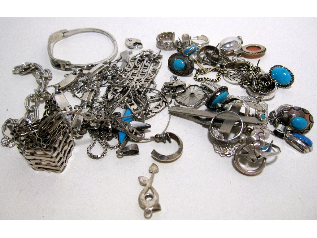 Appraisal: Lot of silver to include bracelets earrings neckchains pendants etc