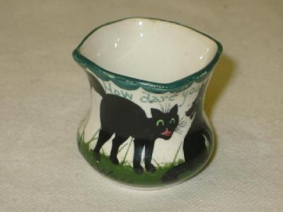 Appraisal: A BRISTOL POTTERY MINIATURE POT painted by Louis Wain with